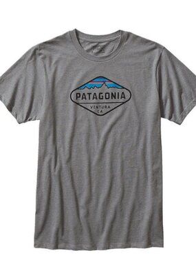 Patagonia Fitz Roy Crest Cotton/ Poly T-Shirt Narwhal Grey Size Med